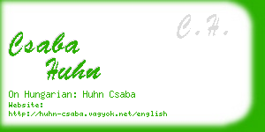 csaba huhn business card